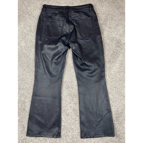 DL1961 Jeans Womens 31 Coated Cropped Bootcut Flare Slimming Lara Marin Denim - Picture 2 of 8